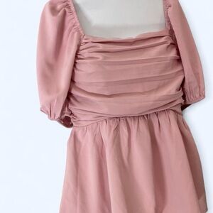 Pink SHEIN puffy sleeve off the shoulder top L